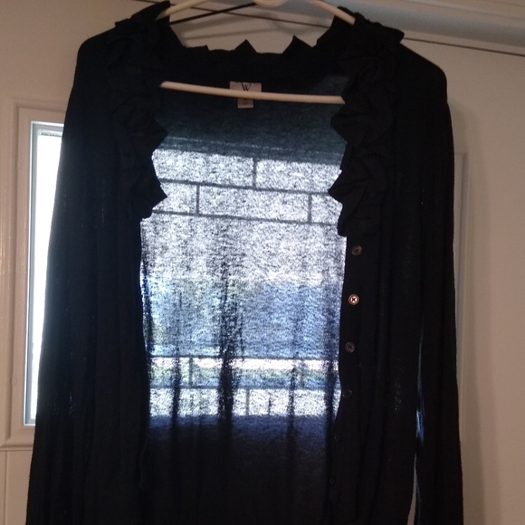 Playful Black Ruffled Sweater - Picture 3 of 3